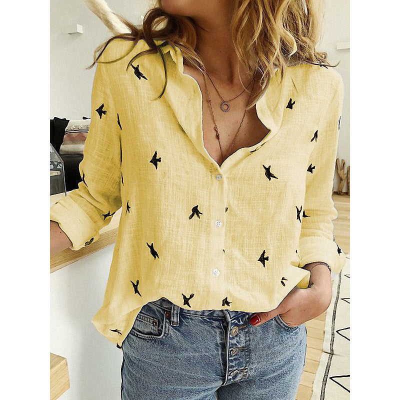 Casual Loose Long Sleeve Linen Shirt