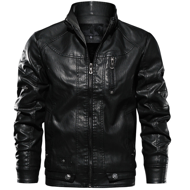 Men PU Leather Jacket For Motorcycle | Fashion Vintage Fit Coat