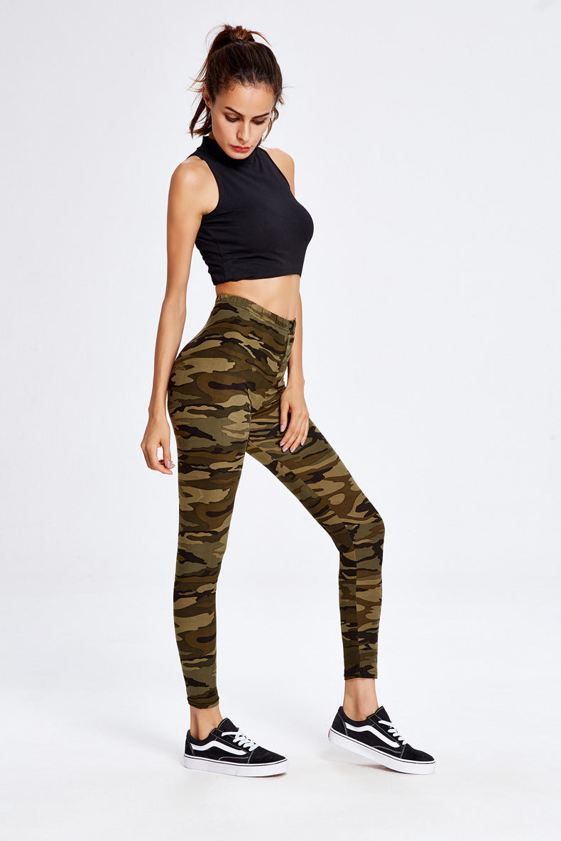 Camouflage Slim Stretch Tight Yoga Pants Pencil Pants
