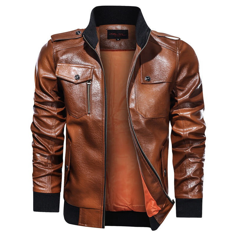 Men s Leather Jacket Motorcycle Jacket | Casual Coat
