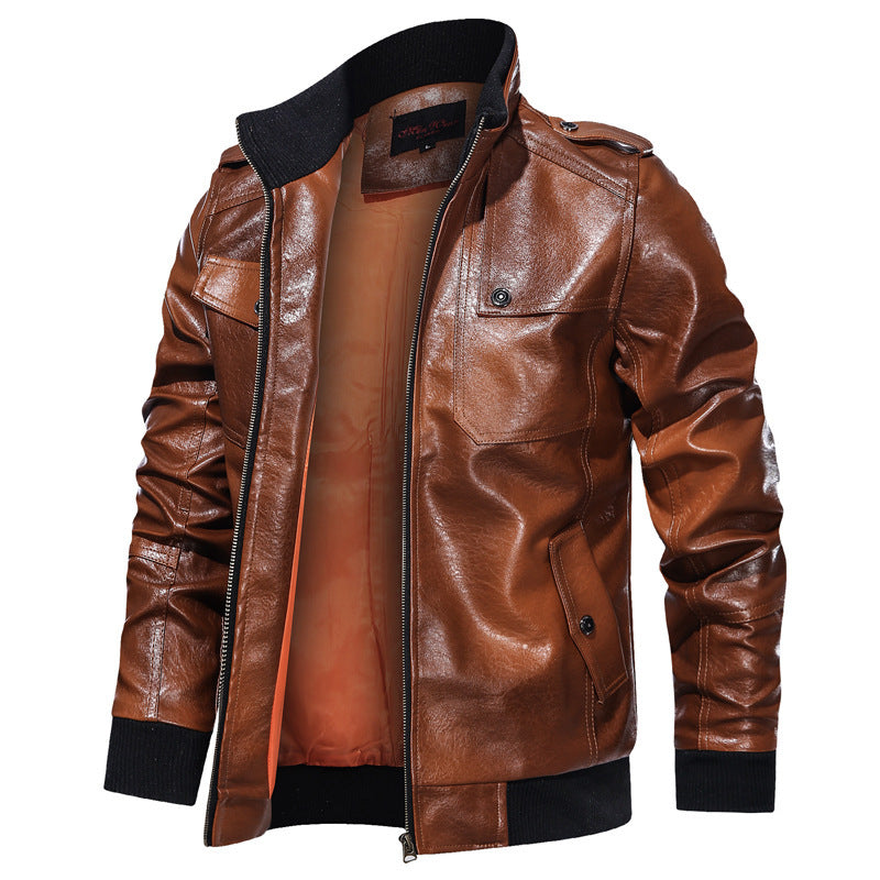 Men s Leather Jacket Motorcycle Jacket | Casual Coat