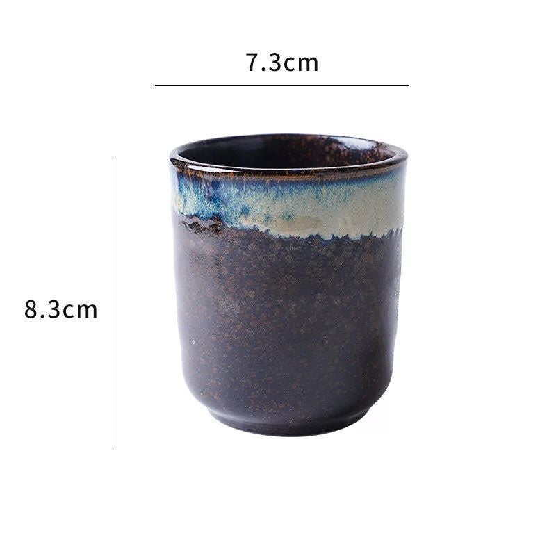 Retro Japanese Style Ceramic Tea And Coffee Cups Kiln Pigmented Office