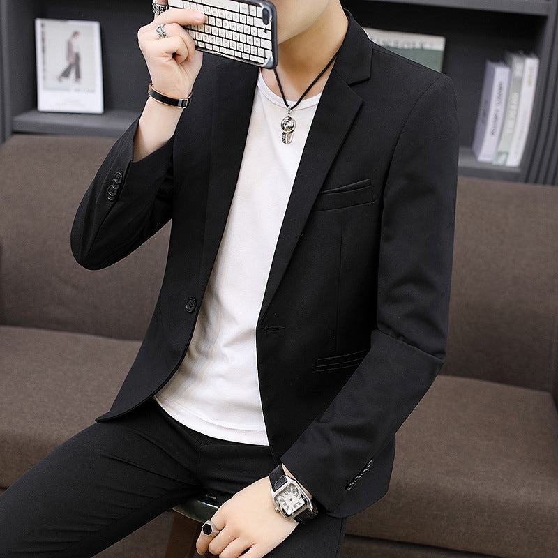 Casual Korean Slim Solid Color Men'S Suit Jacket