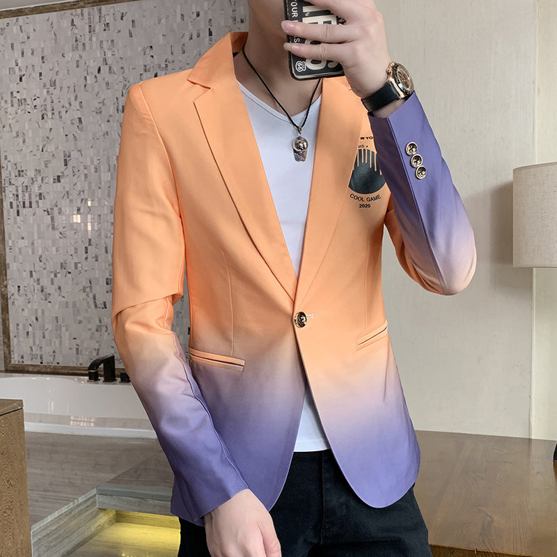 Elegant Blazer For Men | New Male Gradient Suit Jacket