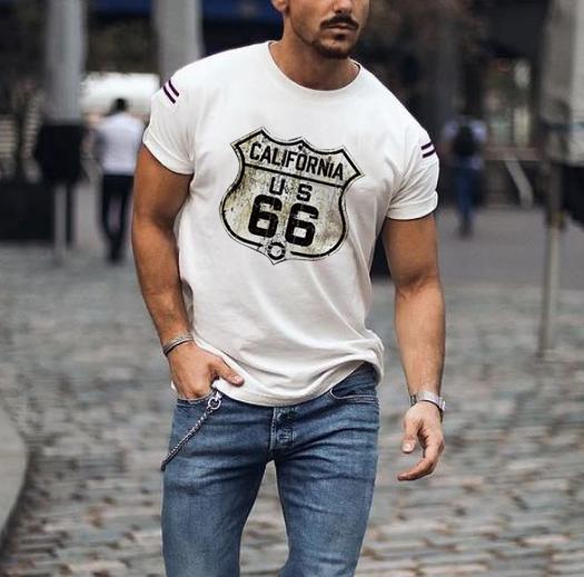Summer Men's Printed Casual Short Sleeved Top T-Shirt