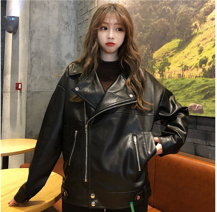 Women's Pu Motorcycle Jacket | Coat For Winter