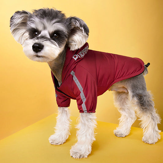 Winter Dog Clothing Thick Jacket | Black Or Red