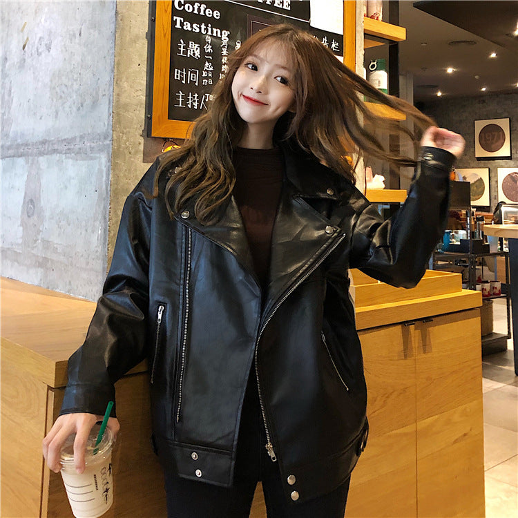 Women's Pu Motorcycle Jacket | Coat For Winter