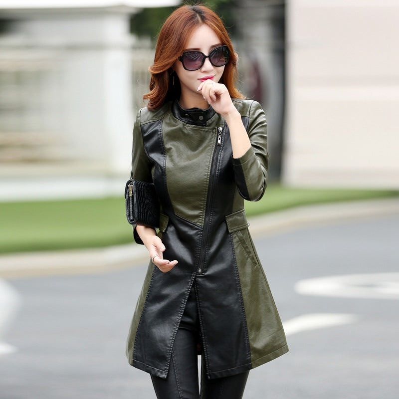 Short large size Pu winter cotton skin women's jacket