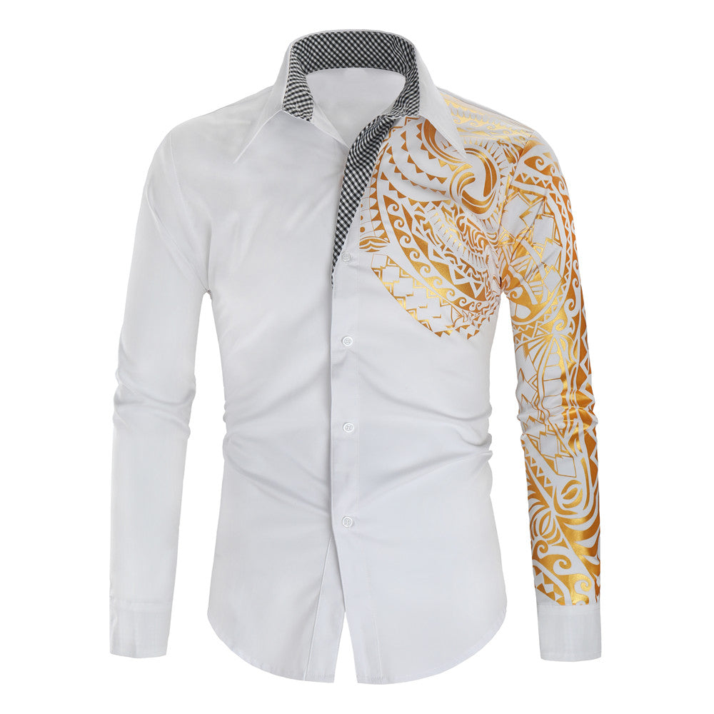 Bronzed printed long sleeve shirt