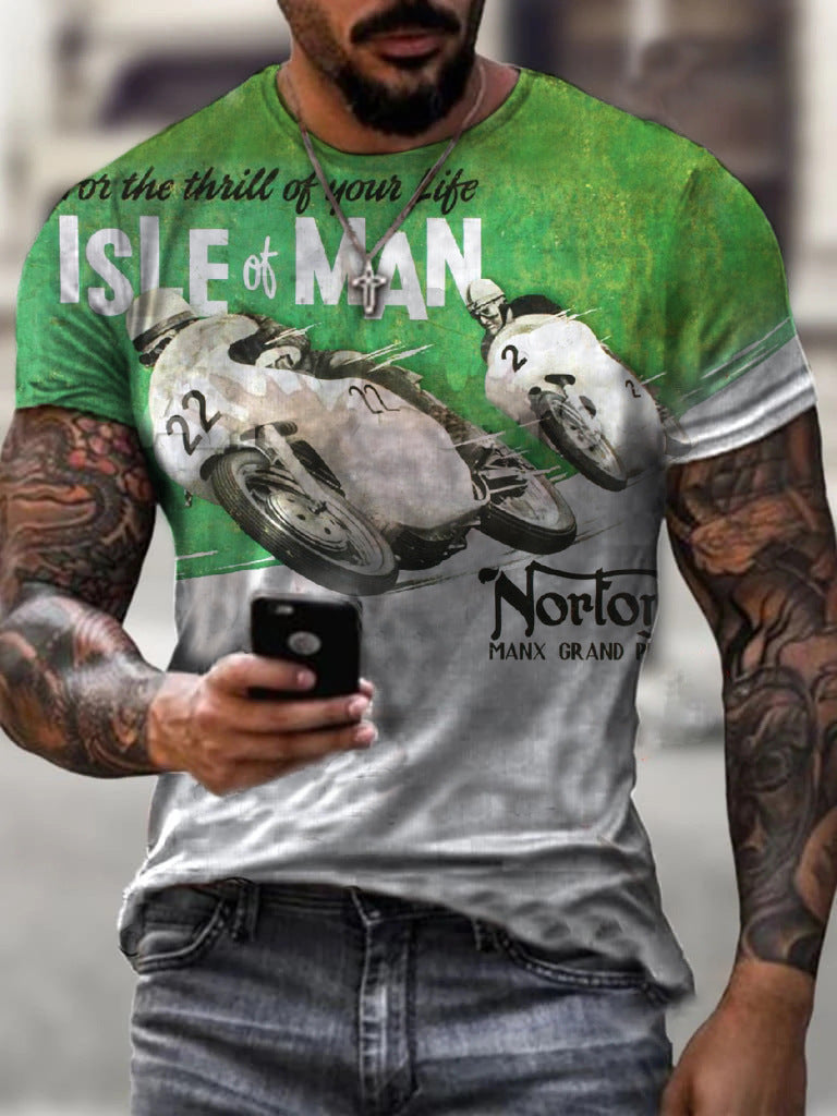 Men's Printed 3d T-Shirt Macho Casual Sports Short Sleeve