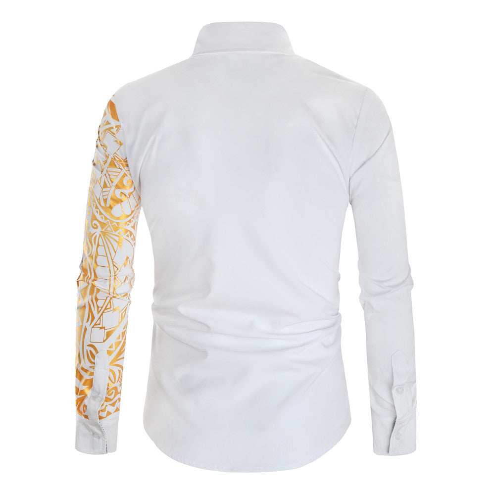 Bronzed printed long sleeve shirt