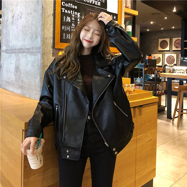 Women's Pu Motorcycle Jacket | Coat For Winter