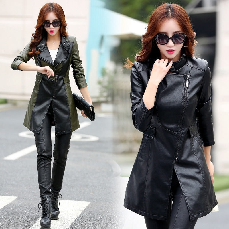 Short large size Pu winter cotton skin women's jacket