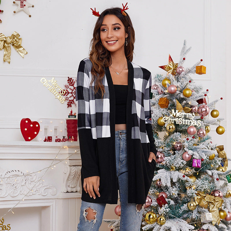 Women's Christmas Loose Color Cardigan Coat For Winter | Casual Jacket