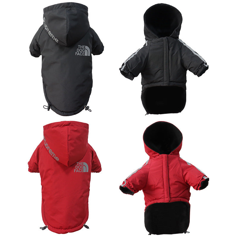 Winter Dog Clothing Thick Jacket | Black Or Red