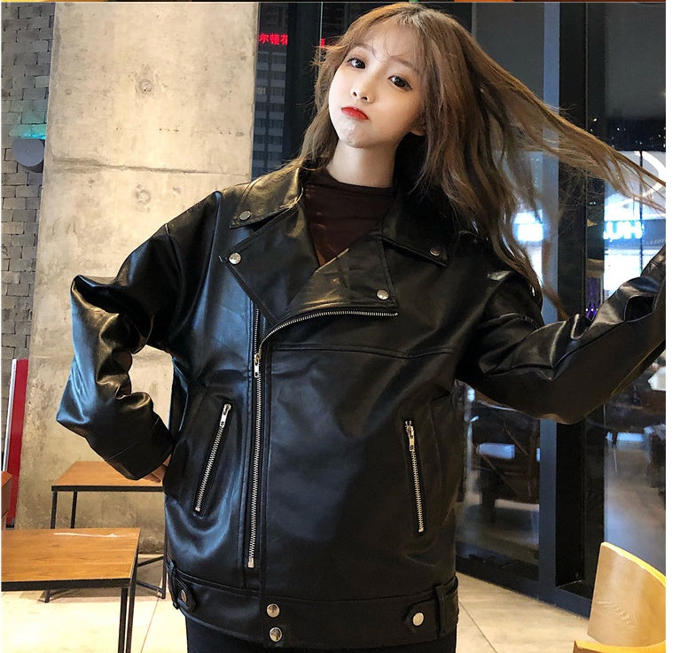 Women's Pu Motorcycle Jacket | Coat For Winter