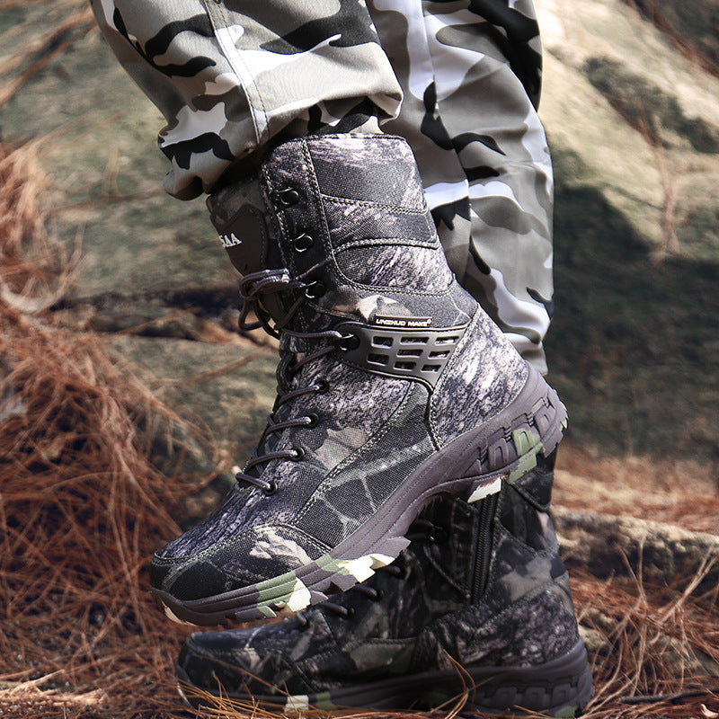 Men's High-top Camouflage Tactical Boots  With Metal Element