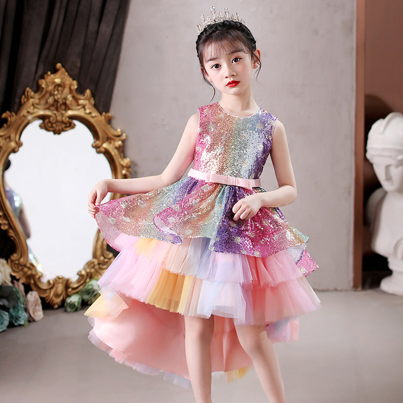 Children's Trailing Girl's Pink Dress