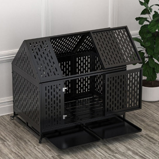 Heavy Duty Patio Privacy Dog House | Heavy Duty Cage Frame 2 Doors