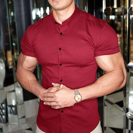 Men's Fashion Slim  Short Sleeve Shirt