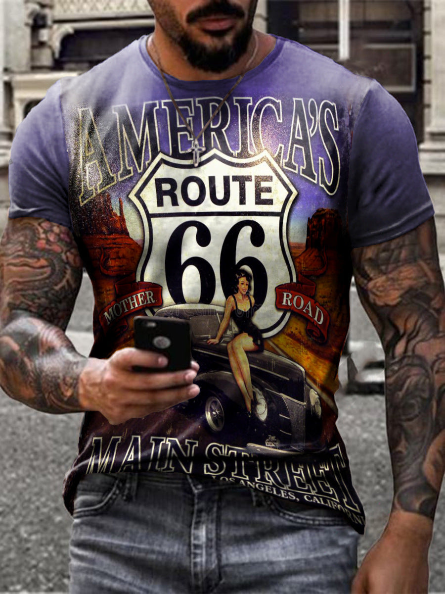 Men's Printed 3d T-Shirt Macho Casual Sports Short Sleeve