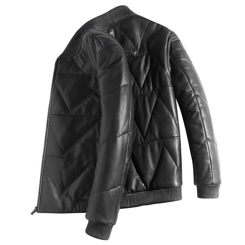 Men's Down Leather Coat |  Youth Leather Jacket | High Quality Blazer