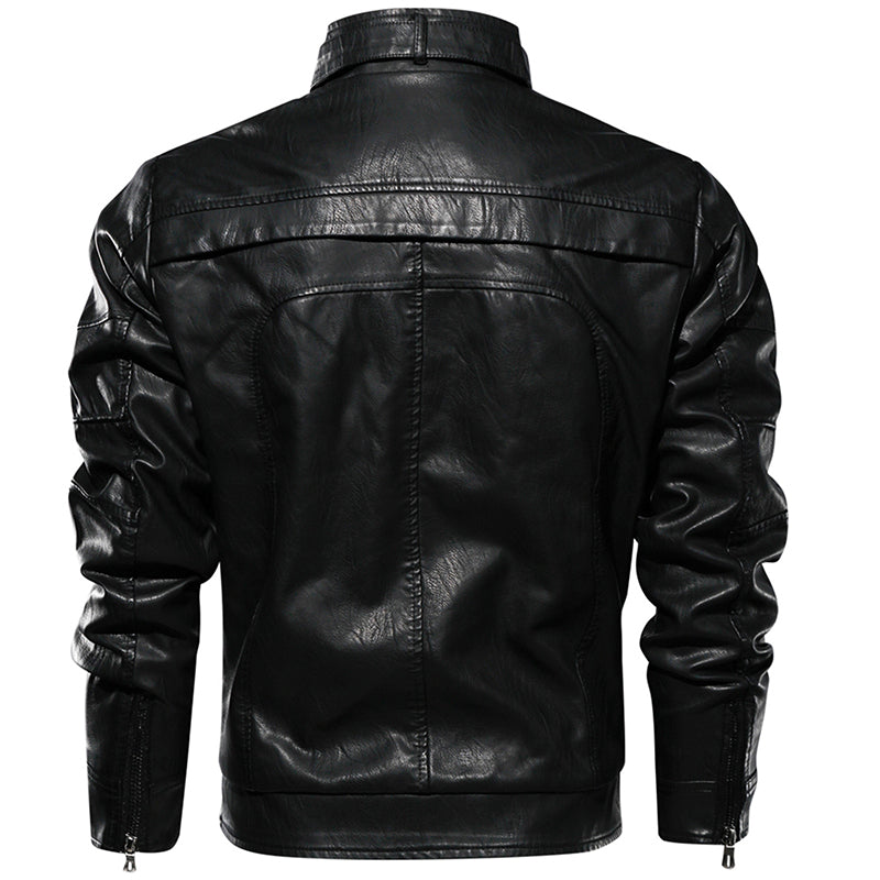 Men PU Leather Jacket For Motorcycle | Fashion Vintage Fit Coat