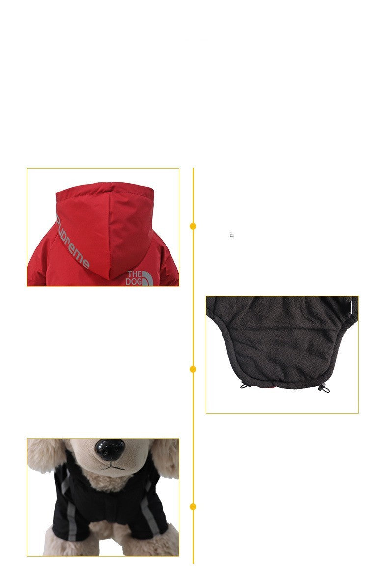 Winter Dog Clothing Thick Jacket | Black Or Red