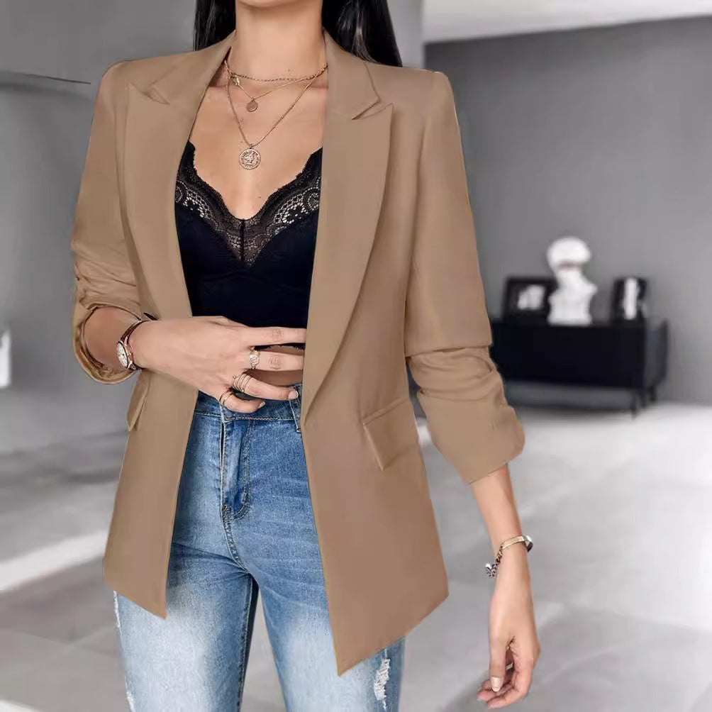 Women's Long Sleeve Cardigan Suit Coat