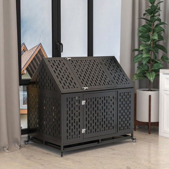 Heavy Duty Patio Privacy Dog House | Heavy Duty Cage Frame 2 Doors