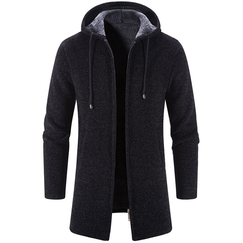 Plus Fleece Trend And Handsome All-match Cardigan For Men