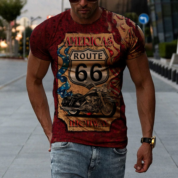 GL Men's Printed 3d T-Shirt Macho Casual Sports Short Sleeve