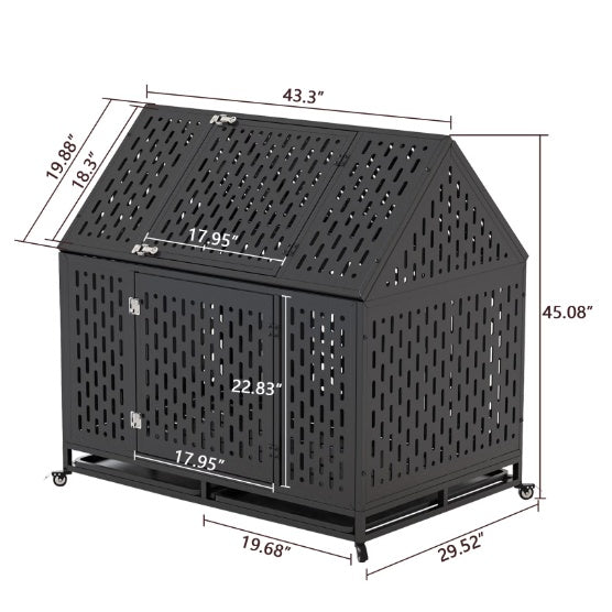 Heavy Duty Patio Privacy Dog House | Heavy Duty Cage Frame 2 Doors