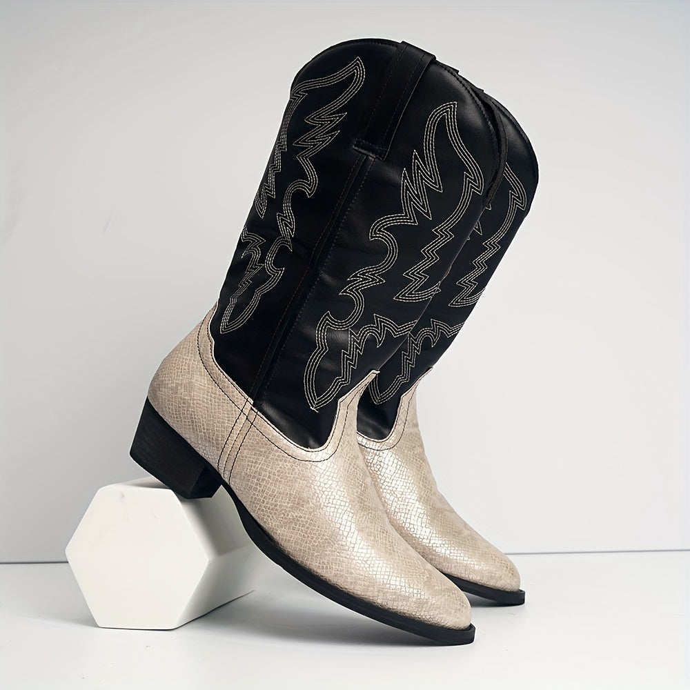 Mens Universal Fit Cowboy Boots  Stylish Durable Comfy