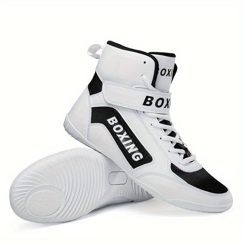 Mens HighTop Professional Boxing Shoes  Comfortable Grip Durable  Breathable Design  Ideal for Wrestling  Outdoor Activities in All Seasons
